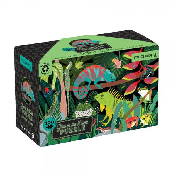 OakridgeStores.com | Chronicle Books - Frogs & Lizards Glow in the Dark 100 Piece Jigsaw Puzzle (CB9780735363694) 9780735363694