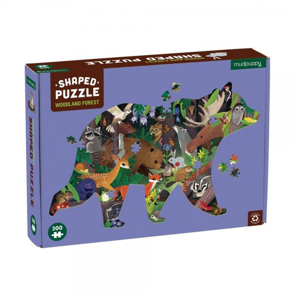 OakridgeStores.com | Chronicle Books - Woodland Forest Bear Shaped 300 Piece Jigsaw Puzzle (CB9780735363724) 9780735363724