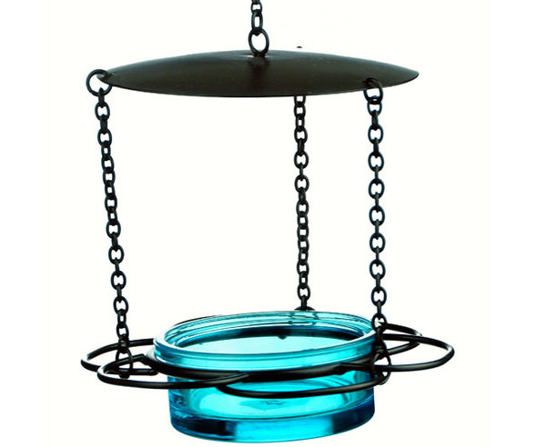 OakridgeStores.com | Couronne Co. - Hanging Floral Bird Feeder - Blue (glass) (COURM44620009) 606469000000