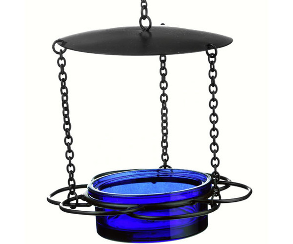 OakridgeStores.com | Couronne Co. - Hanging Floral Bird Feeder - Cobalt (glass) (COURM44620015) 606469000000