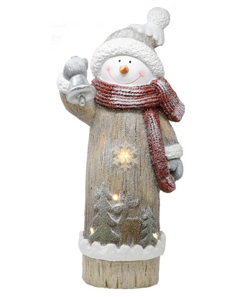 OakridgeStores.com | Gift Essentials - White Winter Snowman Illuminated Door Greeter with Lantern - LED Figurine 20" (GE3008) 645194082878