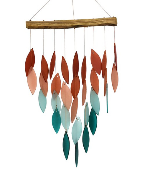 OakridgeStores.com | Gift Essentials - Coral Ombre Waterfall (glass) Wind Chime (GEBLUEG594) 804414916045