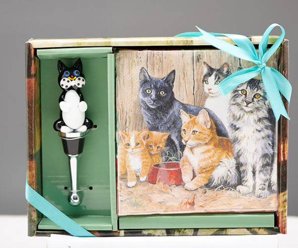 OakridgeStores.com | LS Arts Inc - Designer Hostess Napkin & Stopper Gift Set - Cat.. (HS-078) 630613039168