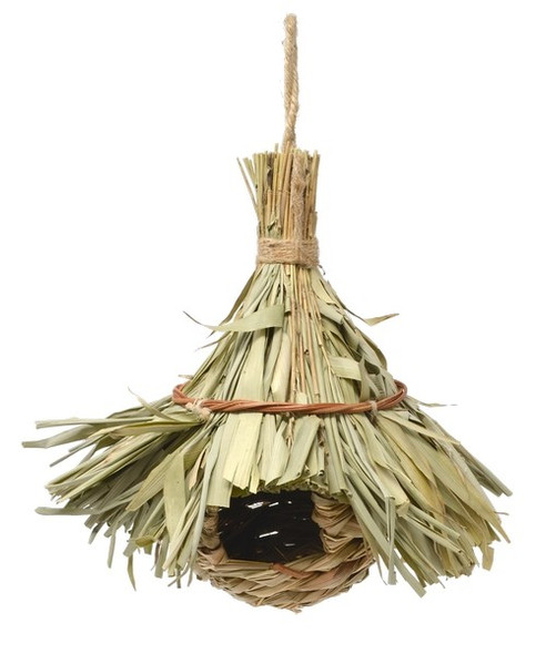 OakridgeStores.com | Songbird Essentials - Thatched Roof Roosting Pocket Bird House (SE933) 645194770683