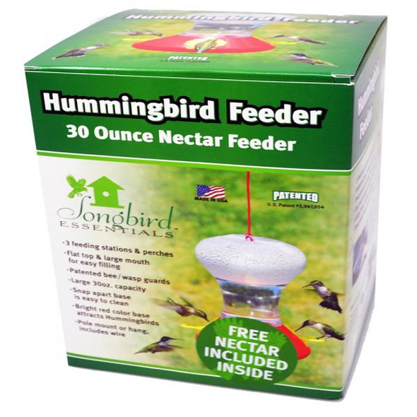 OakridgeStores.com | Songbird Essentials - Hummingbird Feeder with Nectar by Fliteline - 30 oz  (SEFN360) 645194036000