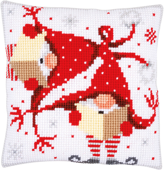 OakridgeStores.com | Vervaco Needlepoint Cushion Top Kit 16"X16" - Christmas Gnomes II Stitched In Yarn (V0164611) 5413480696765