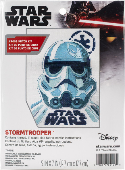 OakridgeStores.com | Dimensions Star Wars Counted Cross Stitch Kit 5"X7" - Stormtrooper (14 Count) (70-65193) 088677651930