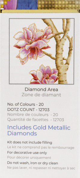 OakridgeStores.com | Diamond Dotz Diamond Embroidery Pillow Facet Art Kit - Magnolia On Blue 2 (17.5"X17.5") (DD16014) 4895225912605