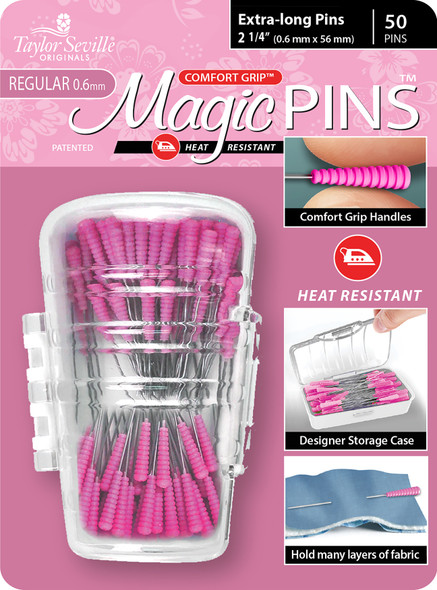 OakridgeStores.com | Taylor Seville - Quilting & Sewing Magic Pins - Extra Long - Pink 50/Pkg (219546) 766152219546