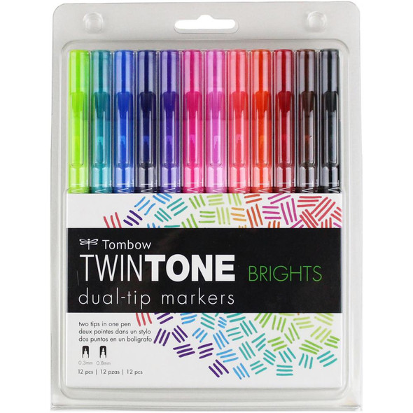 OakridgeStores.com | Tombow Twintone Marker Set 12/Pkg - Brights (61500) 085014615006