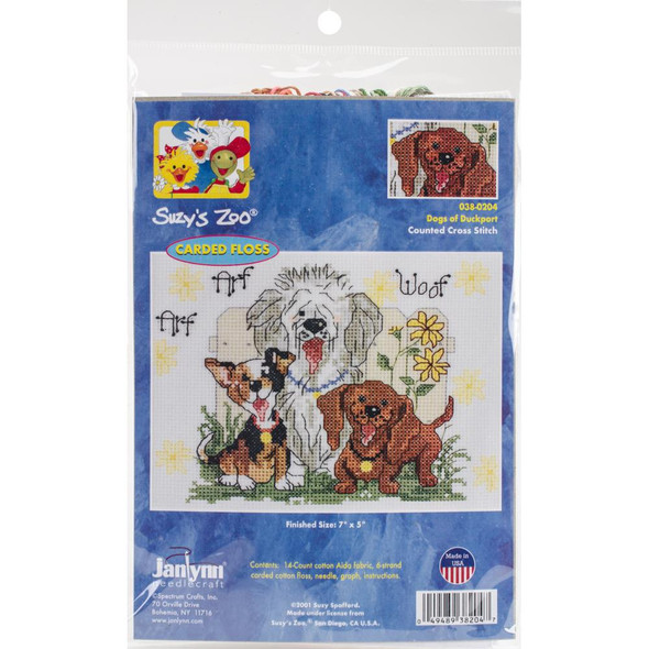 OakridgeStores.com | Janlynn/Suzy's Zoo Mini Counted Cross Stitch Kit 7"X5" - Dogs Of Duckport (14 Count) (38-0204) 049489382047