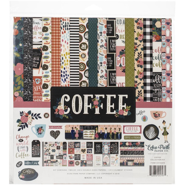 OakridgeStores.com | Echo Park Paper Collection Kit 12"X12" - Coffee Theme Designs (CO164016) 752830057975