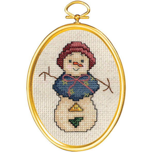 OakridgeStores.com | Janlynn Mini Counted Cross Stitch Kit 3"X4" - Snowlady (14 Count) (21-1791) 049489008404