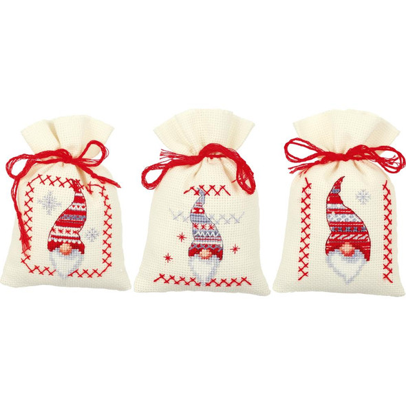OakridgeStores.com | Vervaco Sachet Bags Counted Cross Stitch Kit 3.25"X4.75" - Christmas Gnomes On Aida (18 Count) (V0155951) 5413480504671