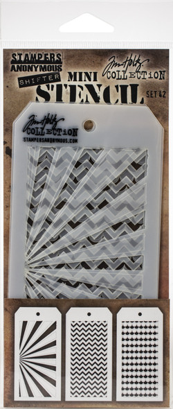 OakridgeStores.com | Tim Holtz Mini Layered Stencil Set 3/Pkg - Set #42 (MTS-42) 644216928620