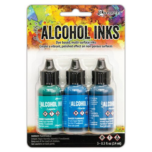 OakridgeStores.com | Tim Holtz Ranger - Alcohol Ink .5oz 3/Pkg - Teal/Blue Spectrum (TAK-69669) 789541069669
