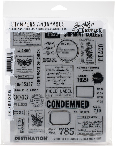 OakridgeStores.com | Tim Holtz Cling Stamps 7"X8.5" - Field Notes (CMS-LG-396) 787790001935