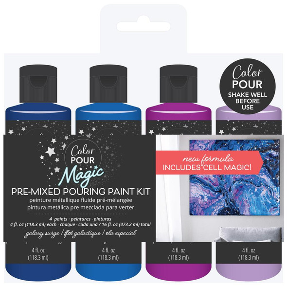 OakridgeStores.com | American Crafts Color Pour Magic Pre-Mixed Paint Kit 4/Pkg - Galaxy Surge (357093) 718813570930