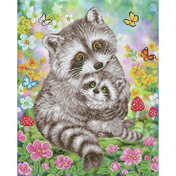 OakridgeStores.com | Diamond Dotz Diamond Embroidery Facet Art Kit 16.5"X20.5" - Sweet Raccoons (DD9054) 4895225912896