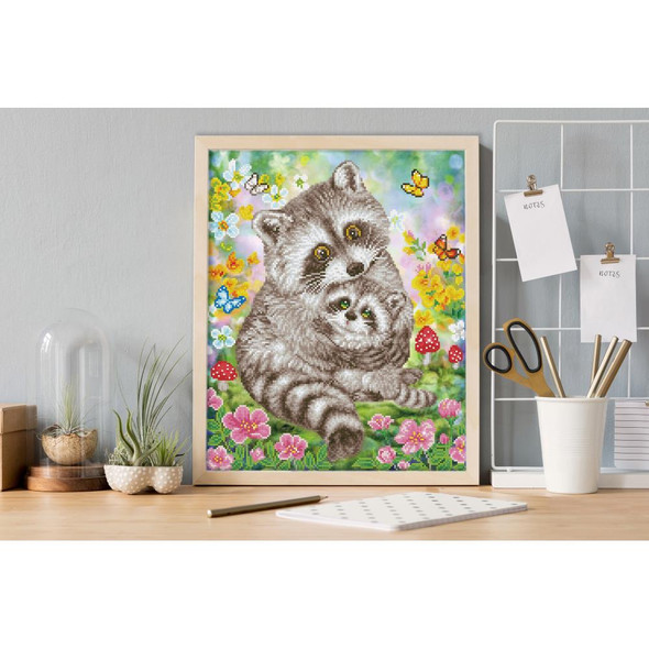 OakridgeStores.com | Diamond Dotz Diamond Embroidery Facet Art Kit 16.5"X20.5" - Sweet Raccoons (DD9054) 4895225912896