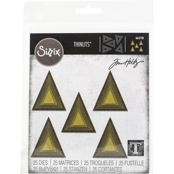 OakridgeStores.com | Sizzix Thinlits Dies By Tim Holtz 25/Pkg - Stacked Tiles Triangles (664748) 630454264781