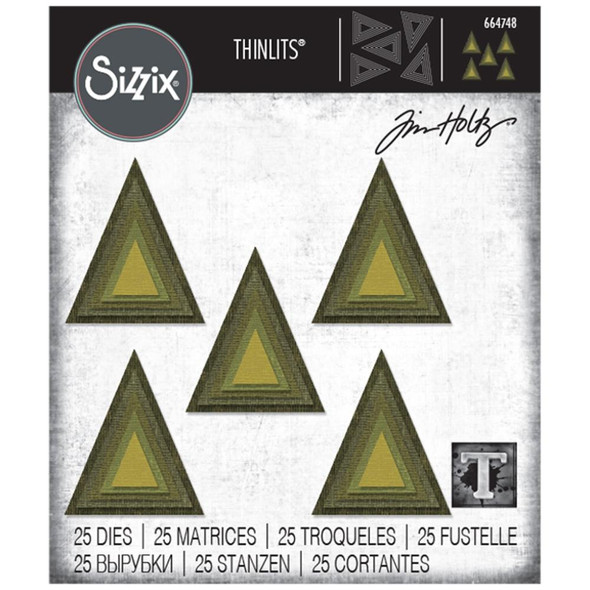 OakridgeStores.com | Sizzix Thinlits Dies By Tim Holtz 25/Pkg - Stacked Tiles Triangles (664748) 630454264781