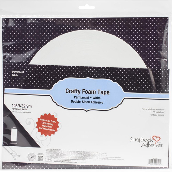 OakridgeStores.com | Scrapbook Adhesives - Crafty Foam Double-Sided Tape Roll -  White, .5X108' (02100) 093616021002