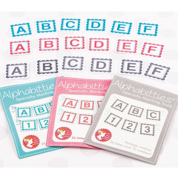 OakridgeStores.com | It's Sew Emma - Alphabitties Sew-on Labels Pack - Gray (ISE725) 602573579015