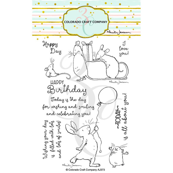 OakridgeStores.com | Colorado Craft Company Clear Stamps 4"X6" - Birthday Wishing-By Anita Jeram (C3AJ373) 810043853736