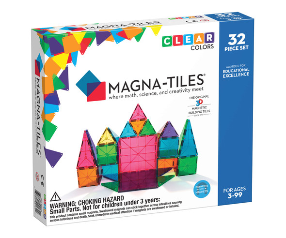OakridgeStores.com | VALTECH - Magna-Tiles® Clear Colors 32-Piece Construction Set (02132) 631291021322