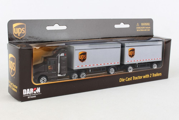 OakridgeStores.com | DARON - UPS Toy Tandem Tractor "Doubles" Trailer Truck (RT4345) 830715043456