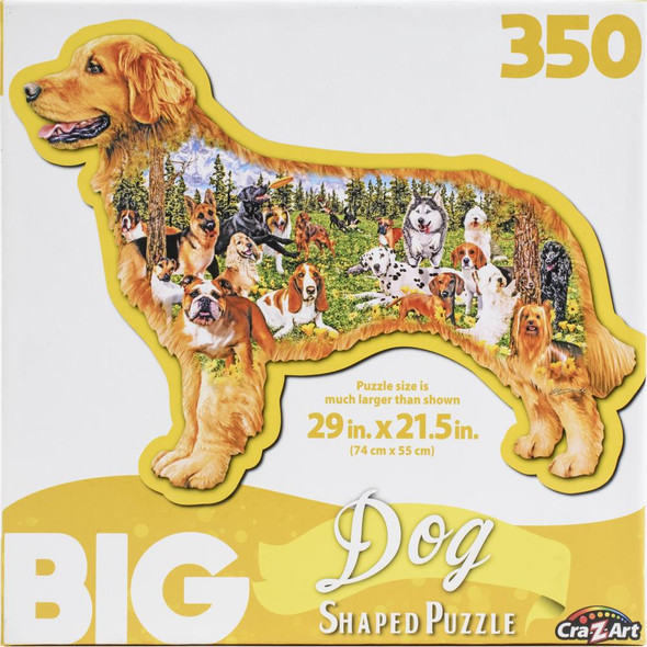 OakridgeStores.com | Cra-Z-Art - Big Shaped Jigsaw Puzzle 350 Pieces 29"X21.5" - Dog Park (7450ZZA) 4895145419161