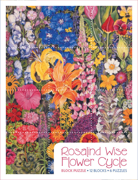 OakridgeStores.com | Pomegranate - Rosalind Wise: Flower Cycle 12-piece Kid's Block Puzzle (PB012) 9780764967351