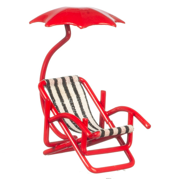 OakridgeStores.com | 1/2 Inch scale Chair with Umbrella, Red (AZB0258)