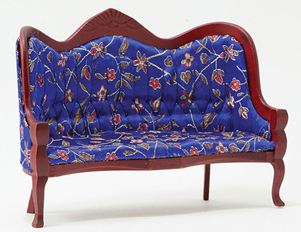 OakridgeStores.com | Victorian Sofa, Mahogany with Blue Floral Fabric (CLA10092) 731851100921
