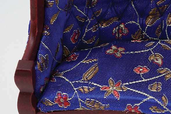 OakridgeStores.com | Victorian Sofa, Mahogany with Blue Floral Fabric (CLA10092) 731851100921
