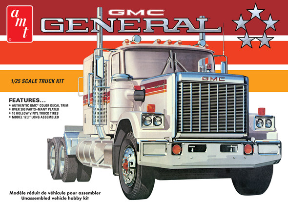 OakridgeStores.com | AMT - 1976 GMC General Semi Tractor - Plastic Model Truck Kit 849398050286