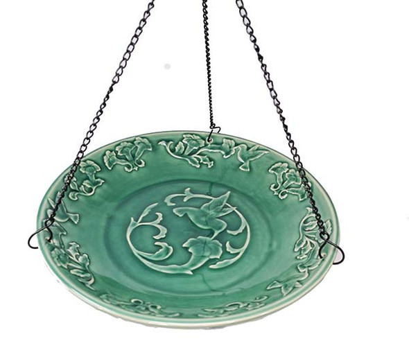 OakridgeStores.com | BACKYARD ESSENTIALS - Hummingbird Ceramic Hanging Bird Bath 645194779266