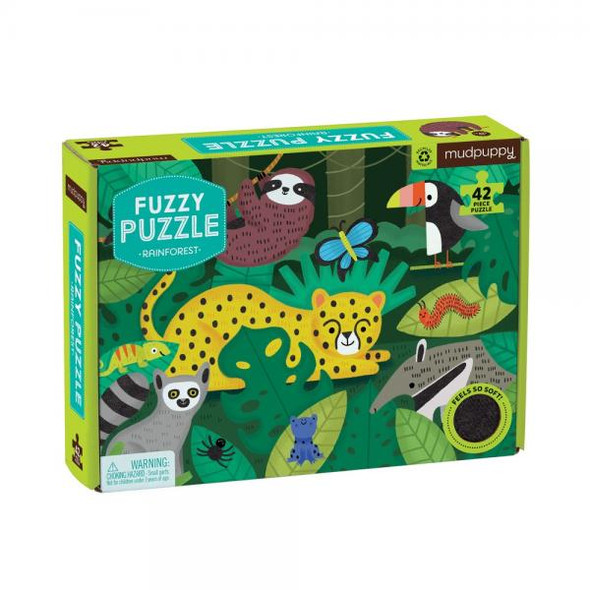 OakridgeStores.com | CHRONICLE BOOKS - Rainforest Fuzzy Puzzle 42 pcs 896830007773