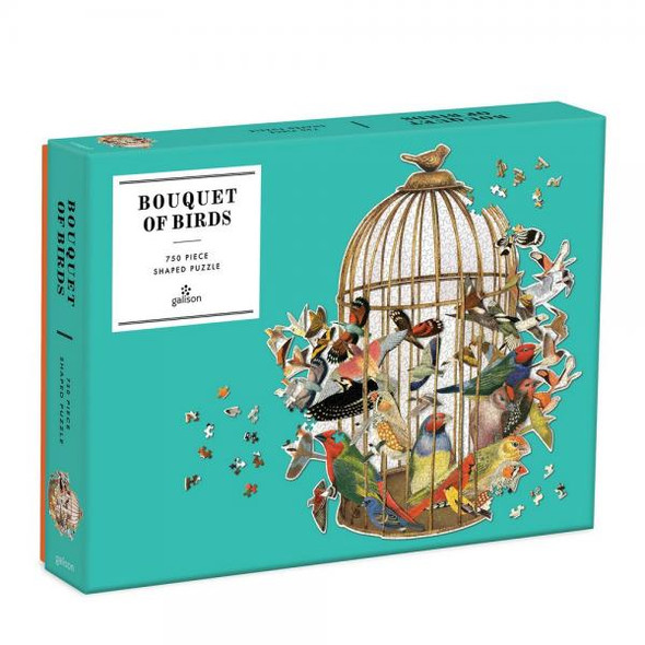 OakridgeStores.com | CHRONICLE BOOKS - Bouquet of Birds Shaped Puzzle - 750 Pieces 9780735364806