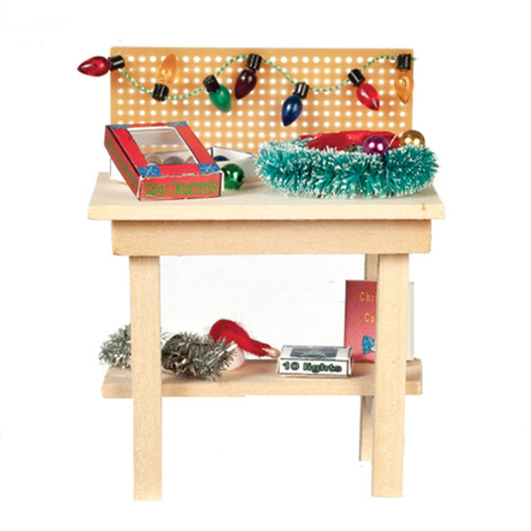 OakridgeStores.com | AZTEC - Christmas Workbench - 1" Scale Dollhouse Miniature (SH0061)