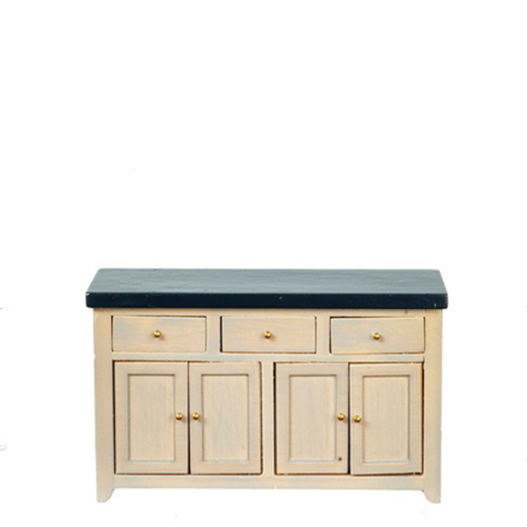 OakridgeStores.com | AZTEC - Modern Kitchen Counter - Grey/Black - 1" Scale Dollhouse Miniature (T2634)