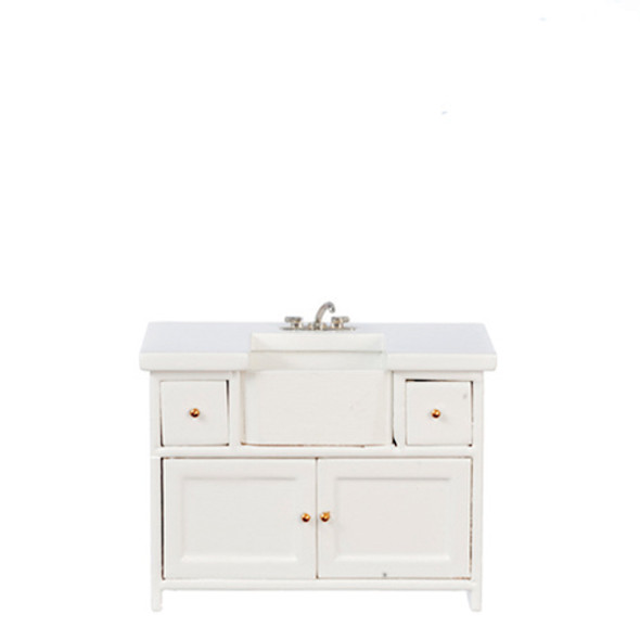 OakridgeStores.com | AZTEC - Modern Small Kitchen Sink - White - 1" Scale Dollhouse Miniature (T2647)