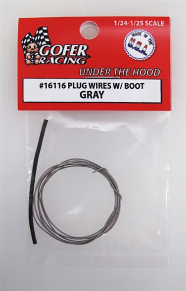 OakridgeStores.com | GOFER RACING - Plug Wires w/boot Gray 1:25 (16116)