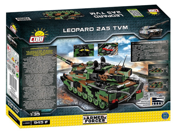 OakridgeStores.com | COBI - Leopard  2A5 TVM Tank Historical Model Building Blocks Kit - (2620) 5902251026202