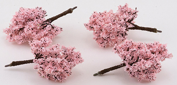 OakridgeStores.com | Creative Accents By Bill Lankford - 3 Inch Japanese Cherry Tree with Textured Trunk - 4 pcs - 1" Scale Dollhouse Miniature (L6001)