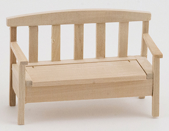 OakridgeStores.com | CLASSICS DOLLHOUSE - Unfinished Garden Bench -1" Scale Dollhouse Furniture (08604)