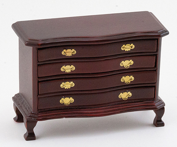 OakridgeStores.com | CLASSICS DOLLHOUSE - 4 Drawer Chest - Mahogany -1" Scale Dollhouse Furniture (10004)