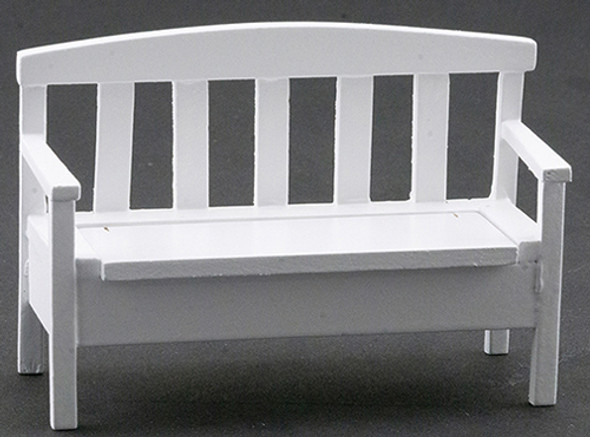 OakridgeStores.com | CLASSICS DOLLHOUSE - White Garden Bench -1" Scale Dollhouse Furniture (10746)