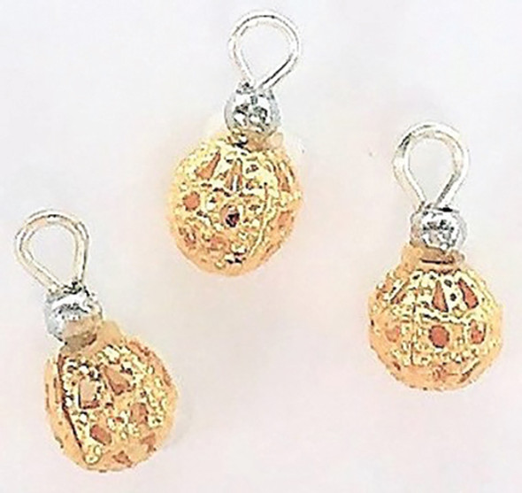 OakridgeStores.com | Creative Little Details - Gold Filigree Ornaments - 3 pcs - 1" Scale Dollhouse Miniature (211)